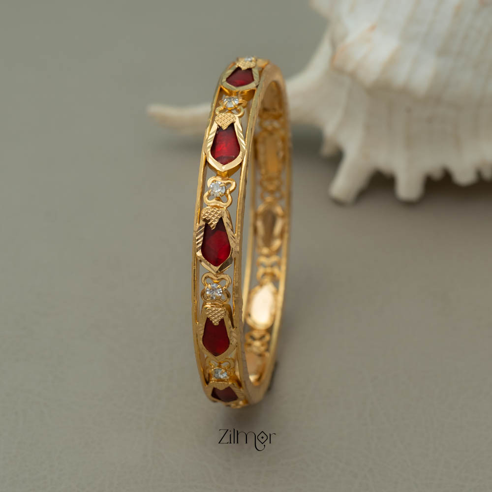 Gold-plated Nagapadam Statement Bangle SG10074