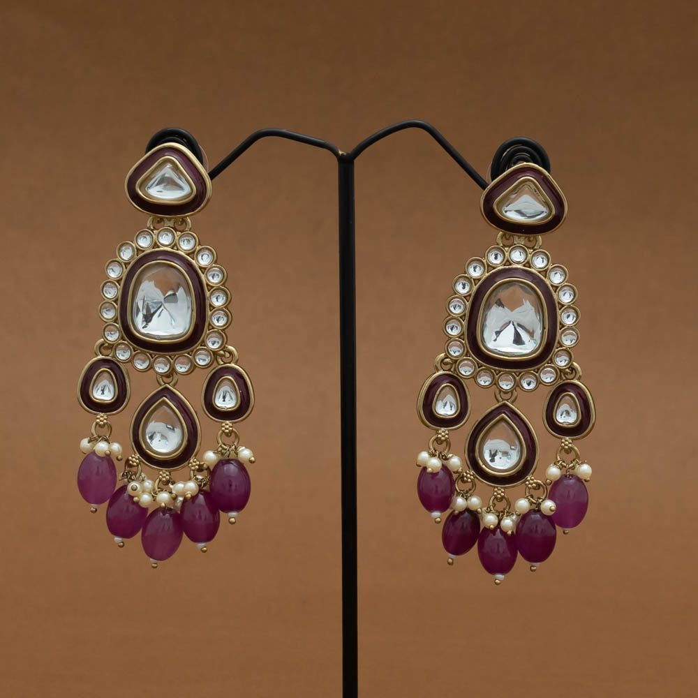 FS101589  - Kundan Enameled Earrings(color option)