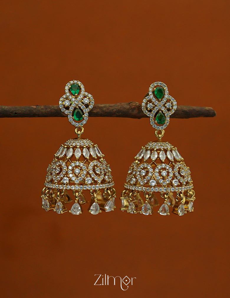 NV1011675- Antique Ad Stone Jumkha Earrings 1-Zilmor
