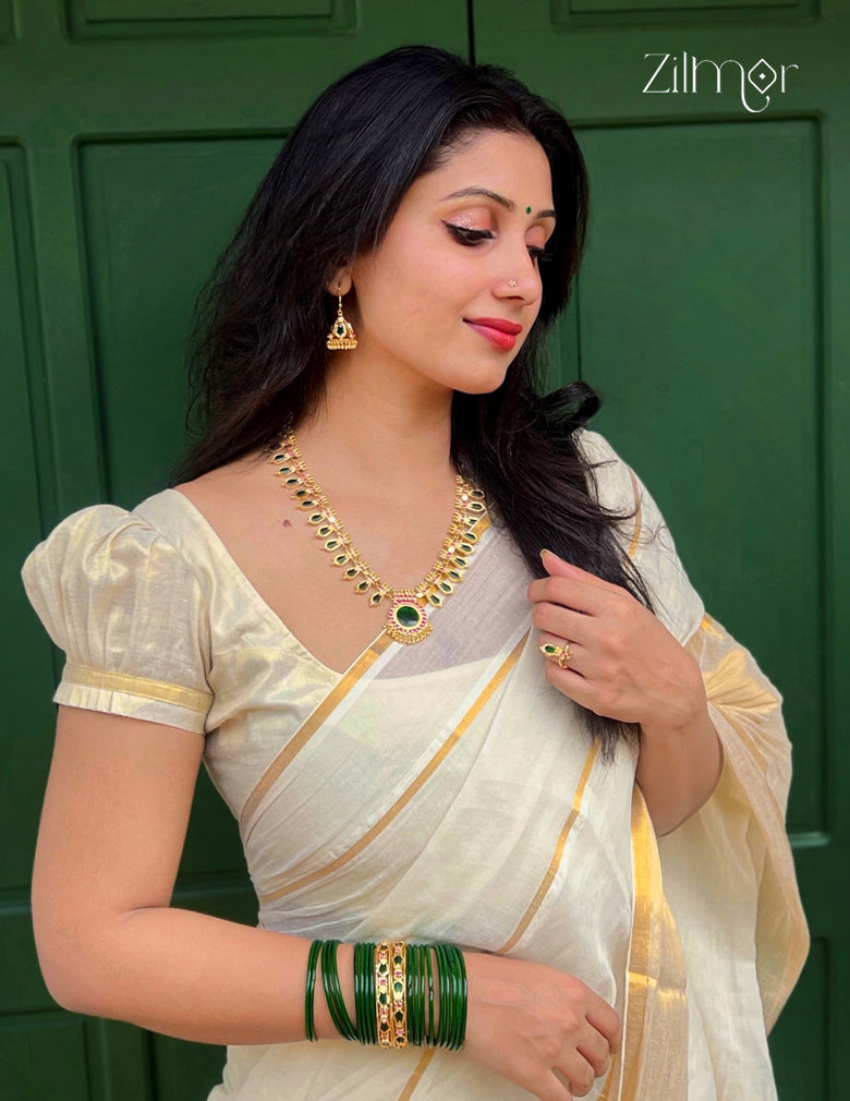 AG101811  - Premium Quality Gold tone Nagapadam Necklace