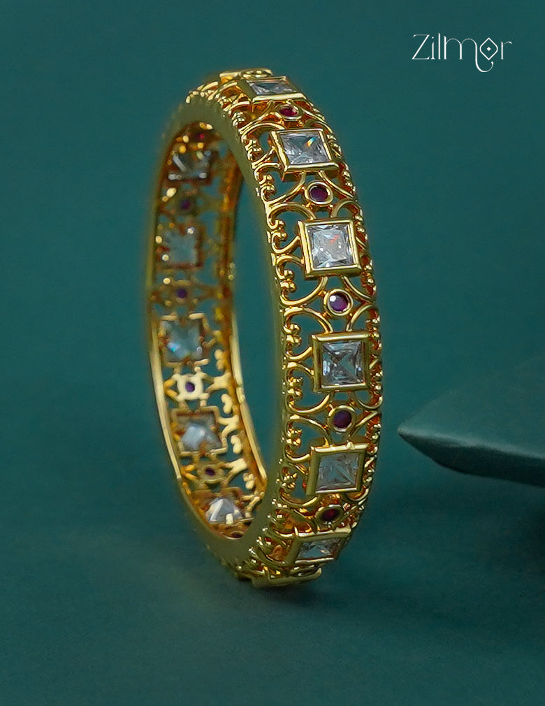 18k Gold Plated Anti-Tarnish AD stone Bangle - CL1012293