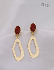 Natural Raw Stone Earring (color option) -ZP1012164