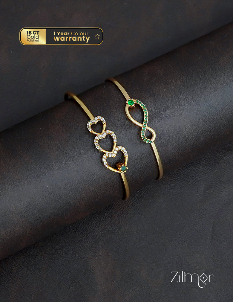 KY1011786- Gold Plated Openable Bangles Combo 3-Zilmor