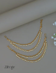 KA1011910 -  Antique 2 Layer Pearl Bridal Earchain Maatal 1-Zilmor