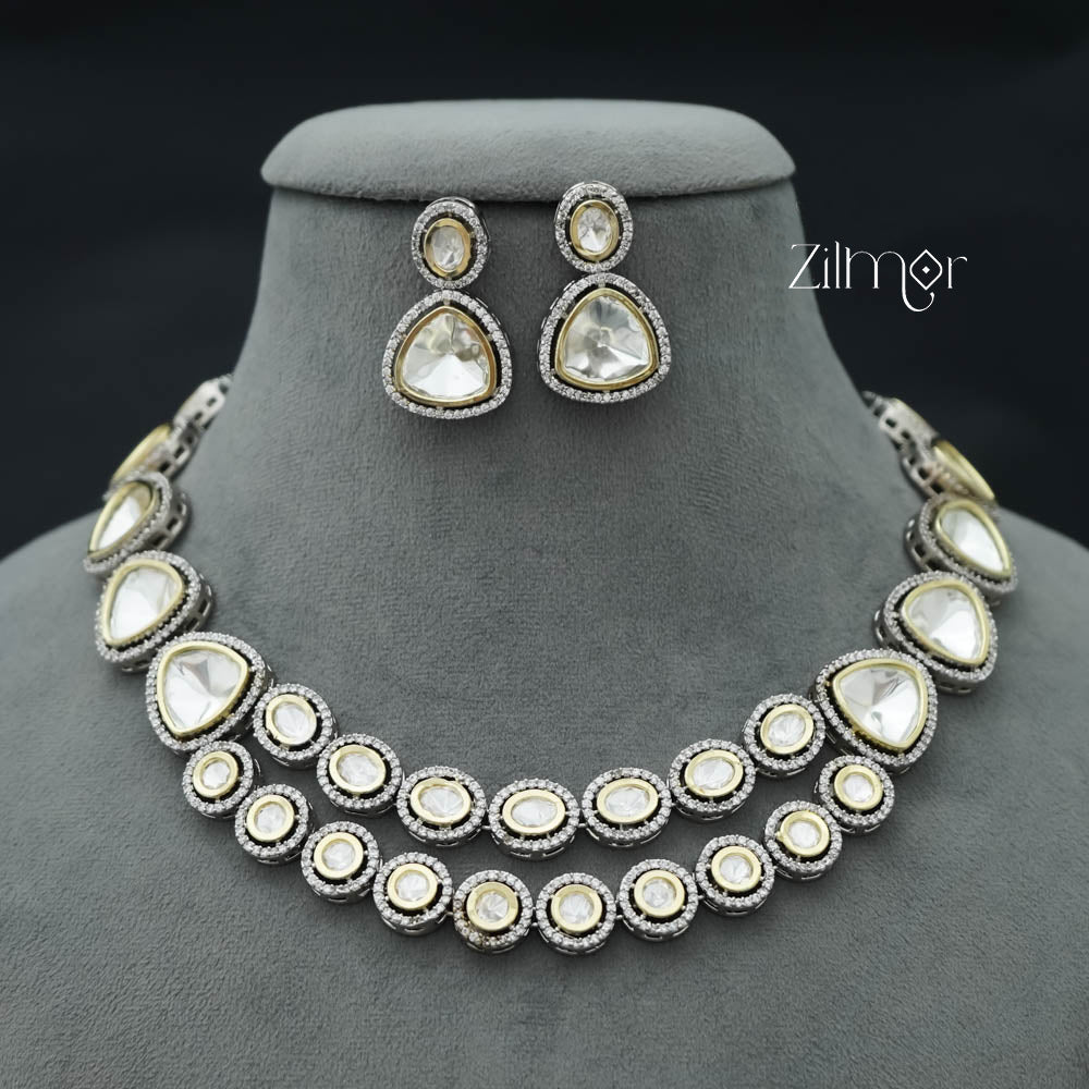 KH101161 - Bridal Kundan Necklace Earrings  Set