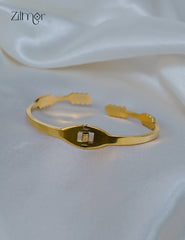 ZF1012118- Golden Multi color Stone Openable Anti Tarnish Bracelet Bangle