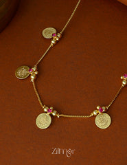 AG1011620-  Gold tone Simple Lakshmi Kaashu Invisible Necklace