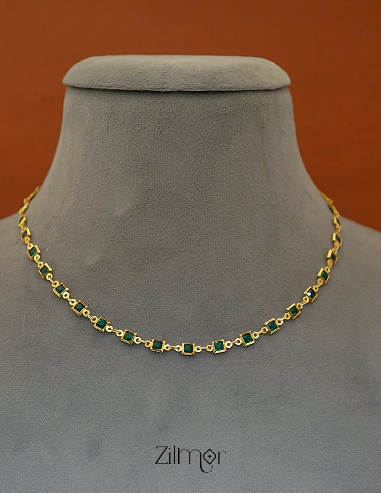 KT1011679 - 18k gold plated Semi Precious Stone Short  Necklace (color option) 4-Zilmor