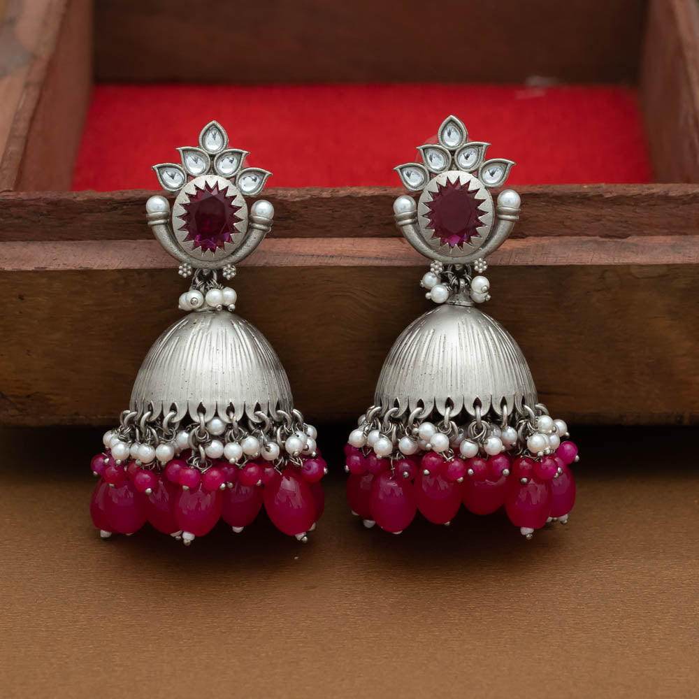 FS101585 - Silver Jumkha Earrings (color option)