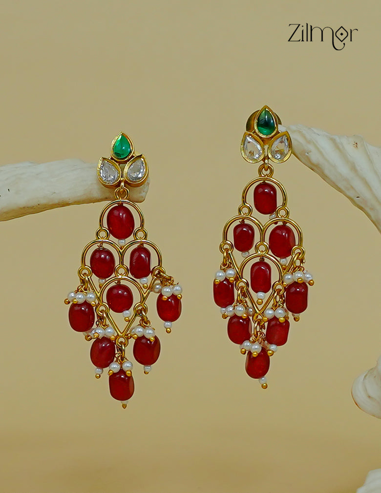 Designer Kundan Stone Hanging Earrings (color option)- SN1012161
