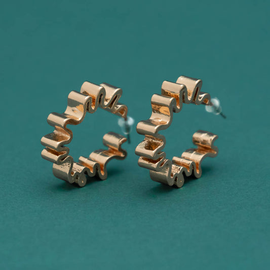 Gold Plated Hoops Earrings - PT100367