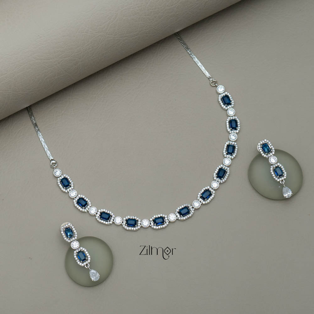 KL101213 - AD Stone Necklace with Earring set (color option)