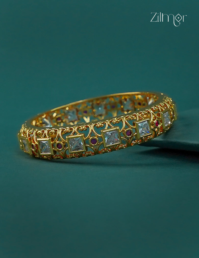 18k Gold Plated Anti-Tarnish AD stone Bangle - CL1012293