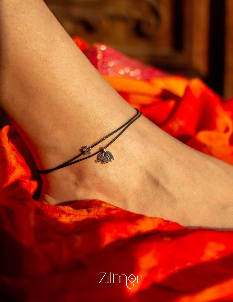 Hanging Elephant charm Anklet - KY100459 3-Zilmor