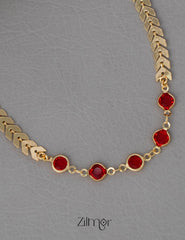 KY101907 - Gold Tone Necklace Bracelet Set 2-Zilmor