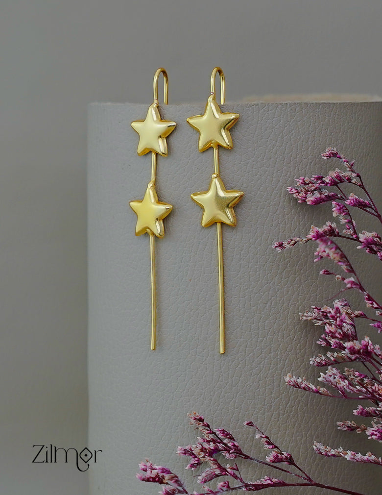 ZA1011872 - Double Star Long EarCuff 2-Zilmor