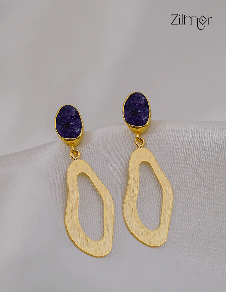 Natural Raw Stone Earring (color option) -ZP1012164