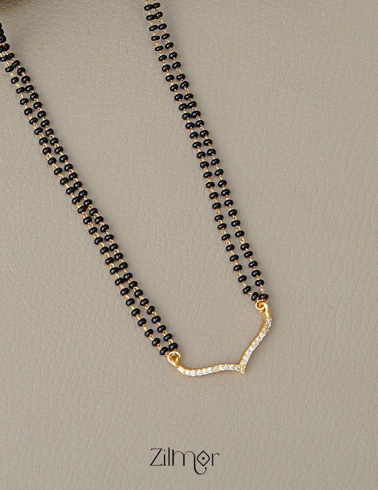 PP1011640 - Gold Plated AD Stone Pendant Traditional Mangalsutra Necklace 2-Zilmor