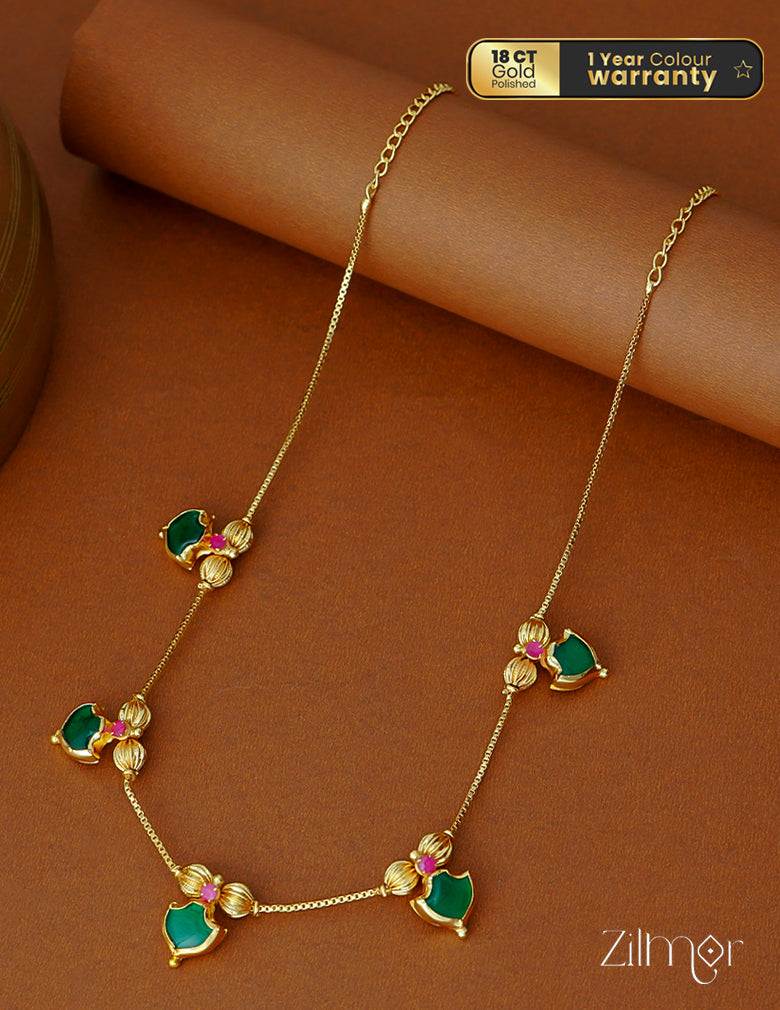 AG1011619-  Gold tone Simple Invisible Palakka Mala Necklace 1-Zilmor