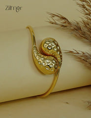 ZF1012122 - Golden Adjustable Double Teardrop Anti Tarnish Bracelet Bangle