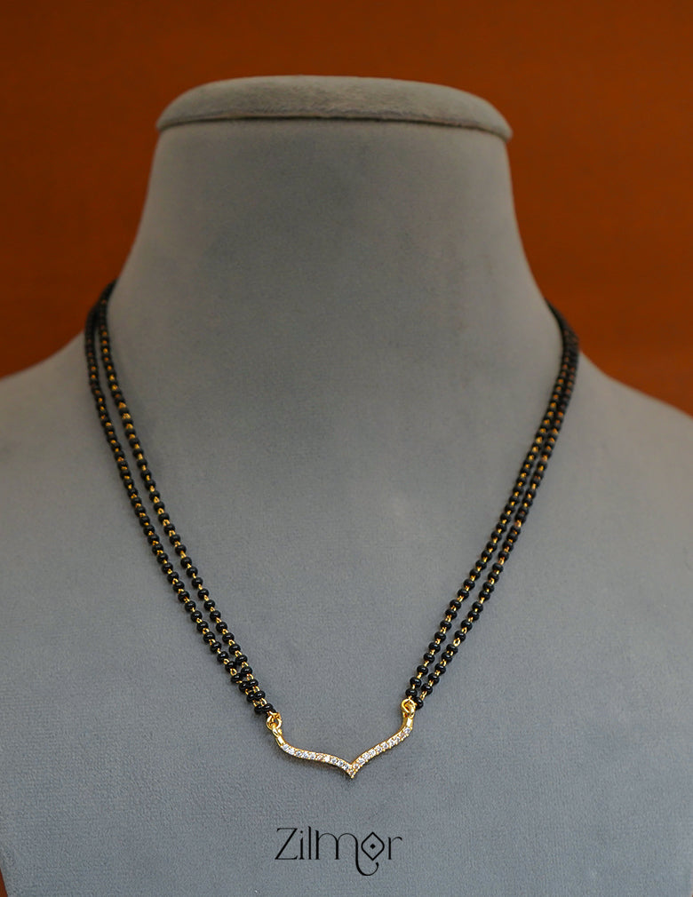 PP1011640 - Gold Plated AD Stone Pendant Traditional Mangalsutra Necklace 3-Zilmor