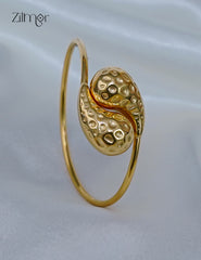 ZF1012122 - Golden Adjustable Double Teardrop Anti Tarnish Bracelet Bangle