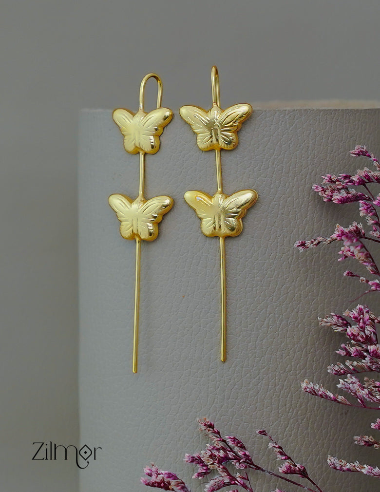 ZA1011871 - Butterfly Brass EarCuff Earrings 2-Zilmor
