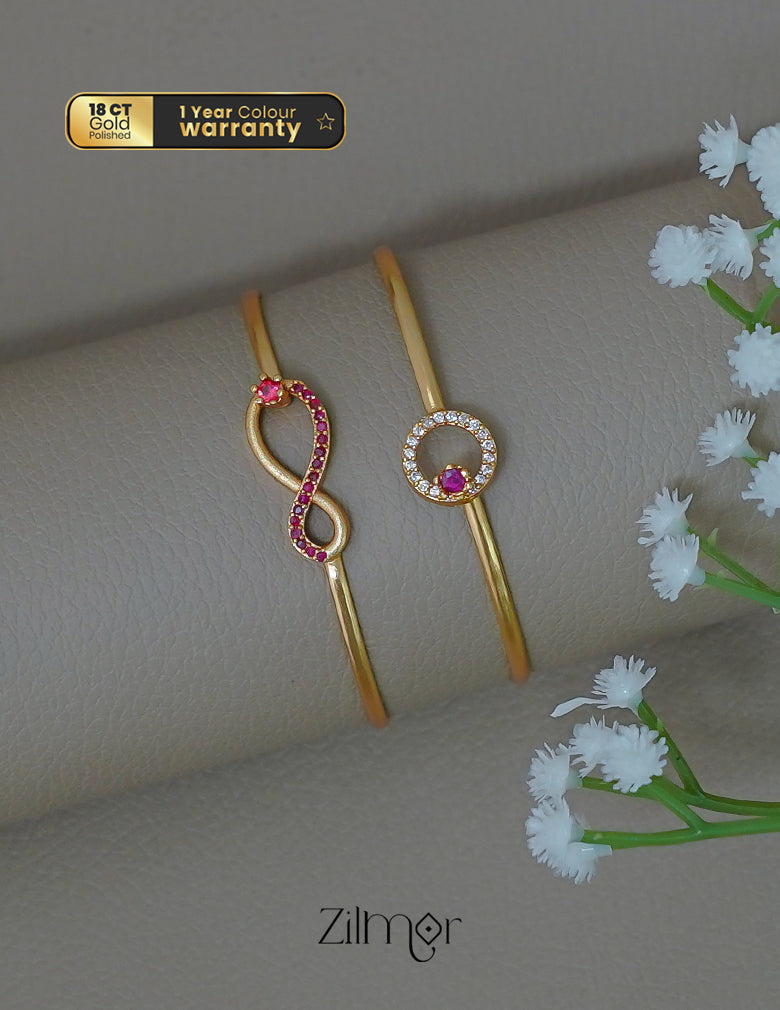 KY1011843- Gold Plated Openable Bangles Combo 2-Zilmor