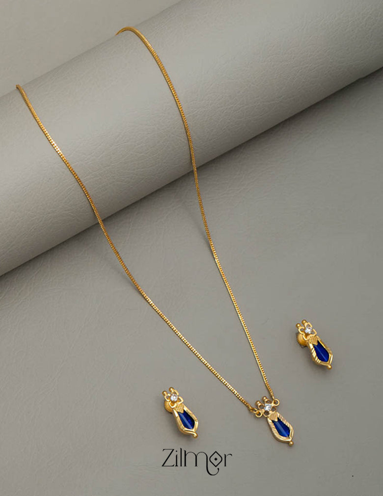 Gold toned simple Naga necklace  - TR10020 2-Zilmor