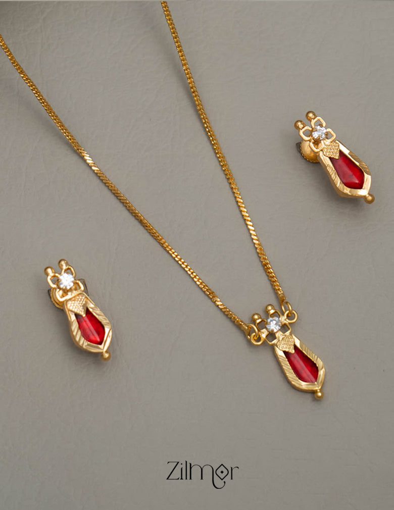 Gold toned simple Naga necklace  - TR10020 3-Zilmor