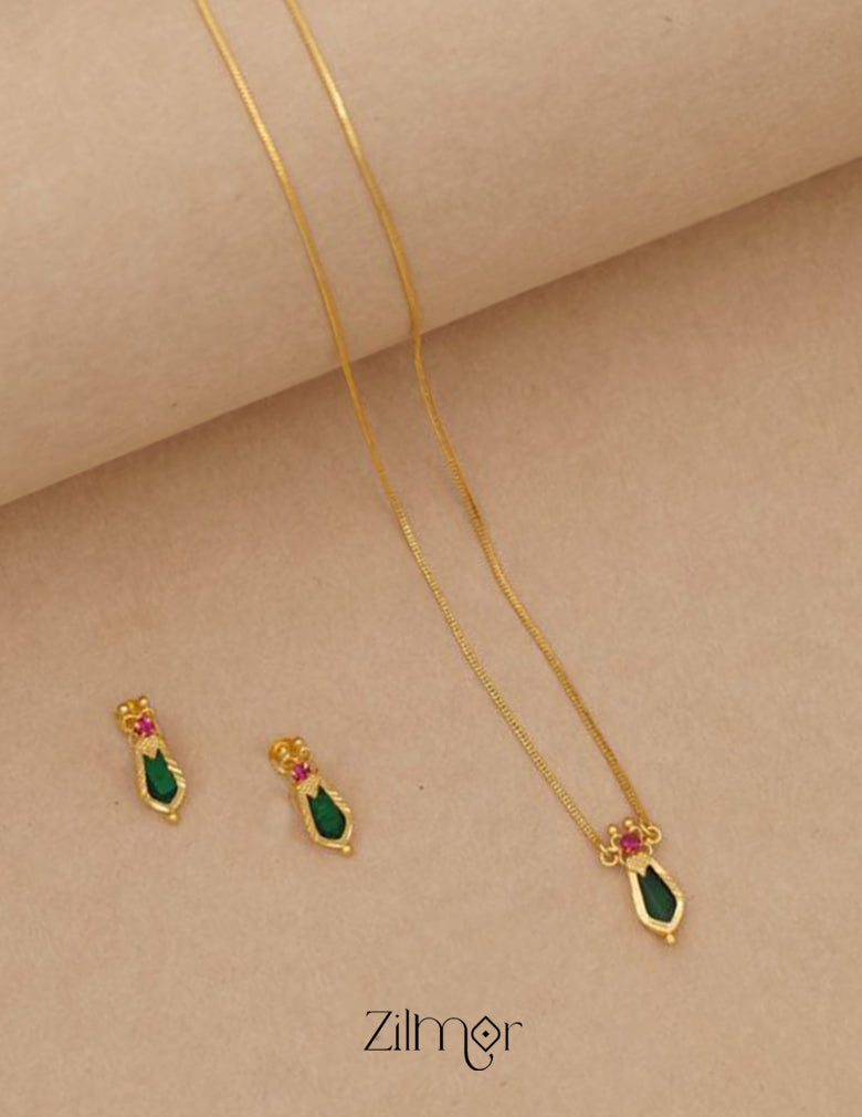 Gold toned simple Naga necklace  - TR10020 4-Zilmor