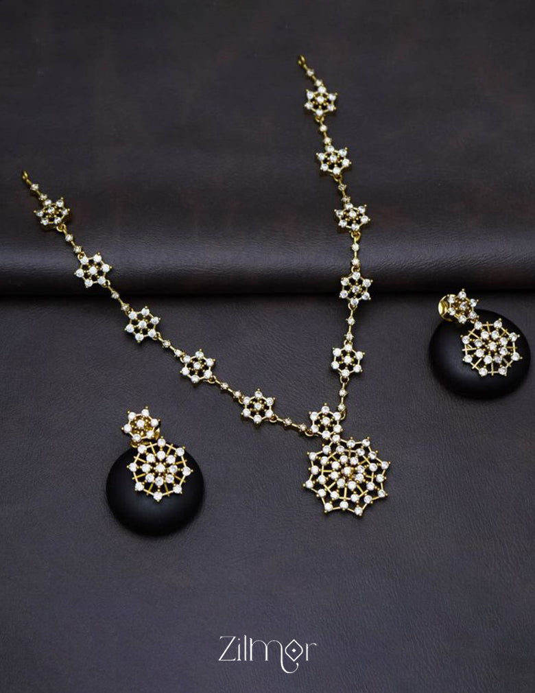 KK101262- AD Stone Necklace with Earring set