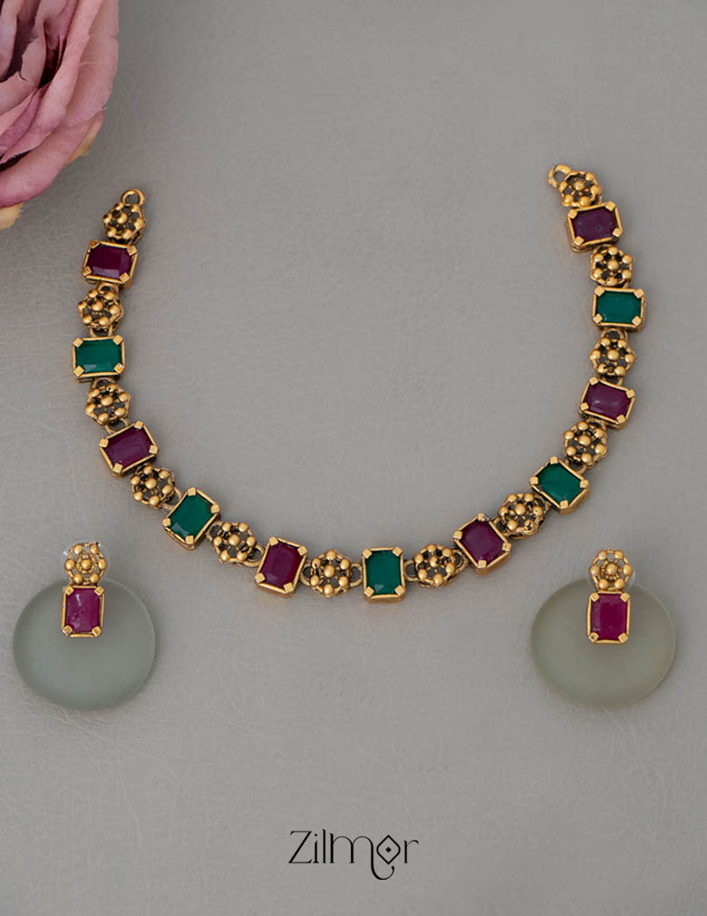 Karthi Flower Antique Necklace Set