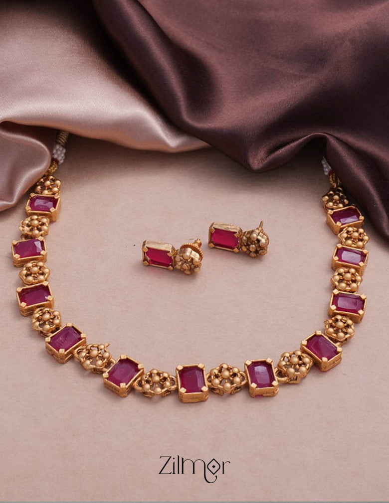 Karthi Flower Antique Necklace Set