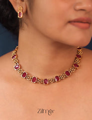 Karthi Flower Antique Necklace Set