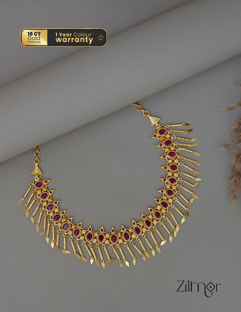 AG1011914 - Gold tone Bridal Kuzhal Elakka Thali choker Necklace (color option) 3-Zilmor