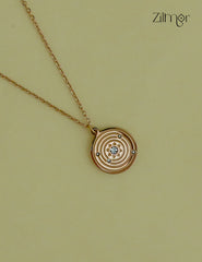 Rose Gold Ad Stone Pendant Simple Necklace-ZF1012108
