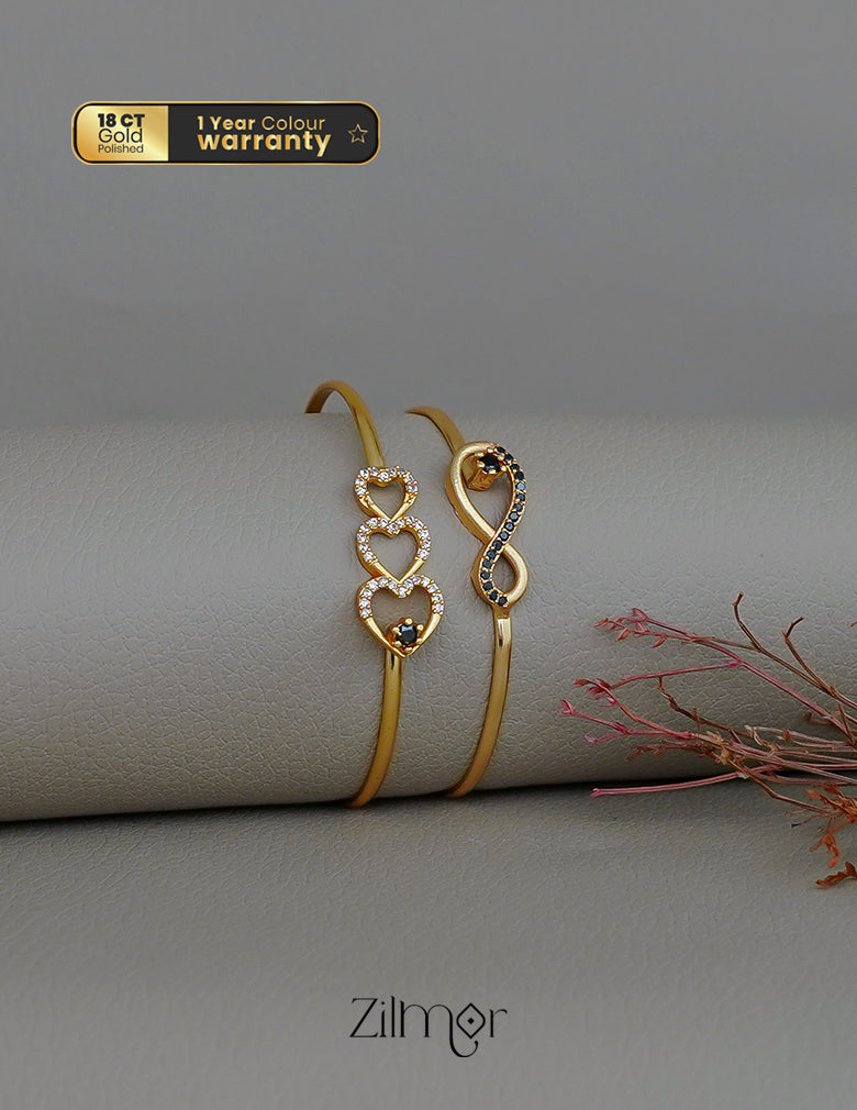 KY1011786- Gold Plated Openable Bangles Combo 6-Zilmor