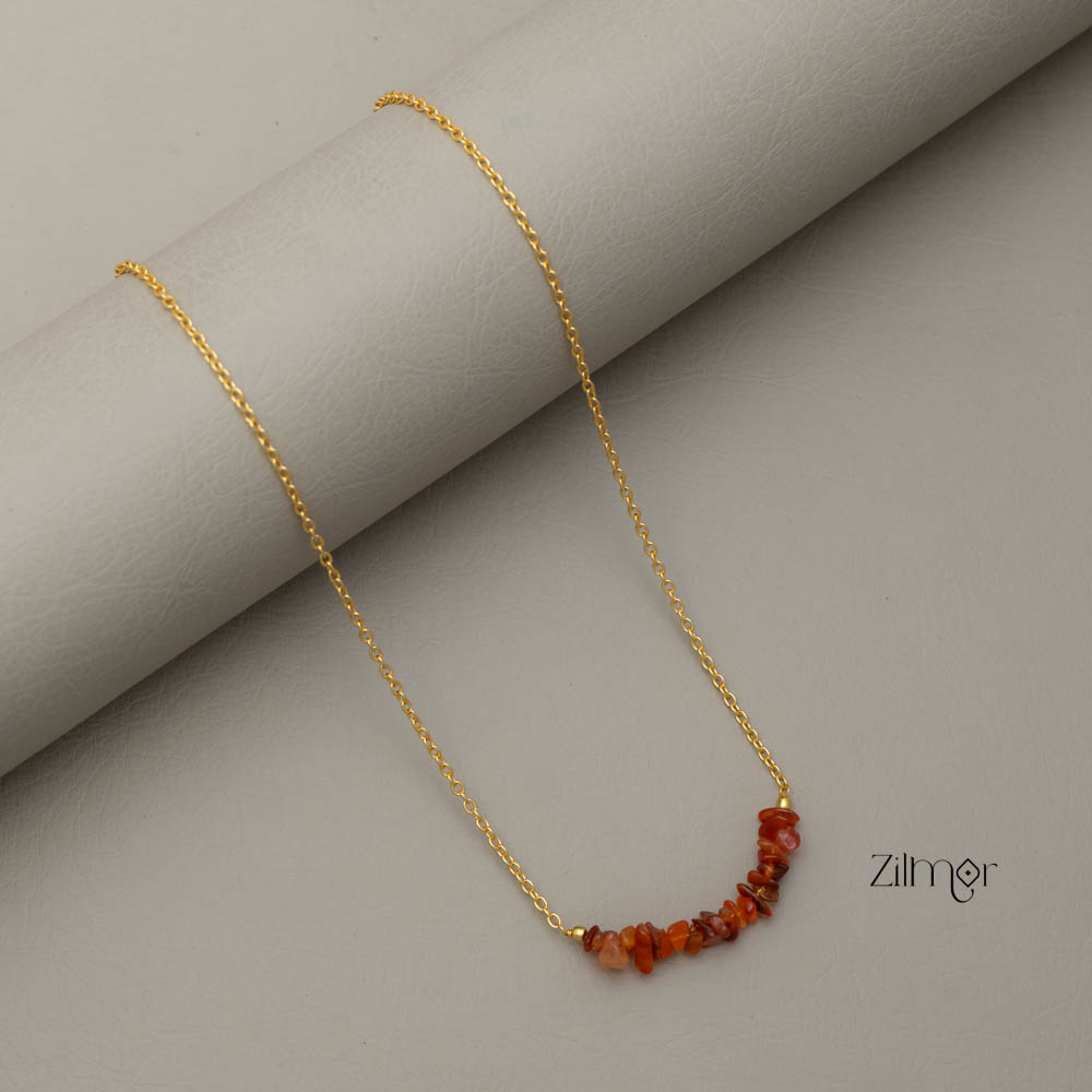 Semiprecious Stone Pendant Necklace (color option) - AS100827