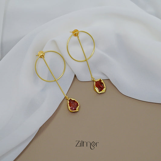 ZA1011441 - Natural Raw Stone Earring (color option)