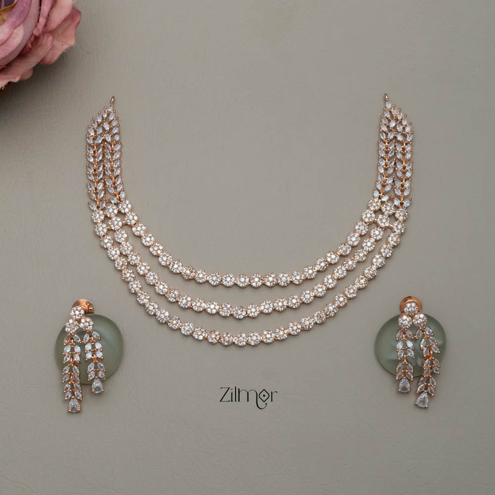 SN101062 - AD Stone Necklace with Earring set