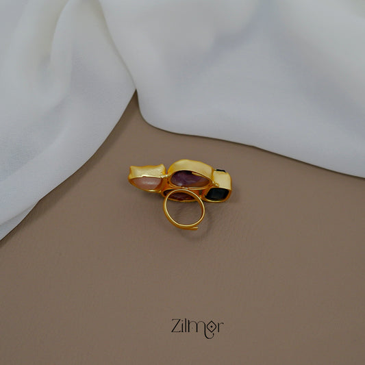 ZA1011443 -  Natural Raw Stone Adjustable Ring