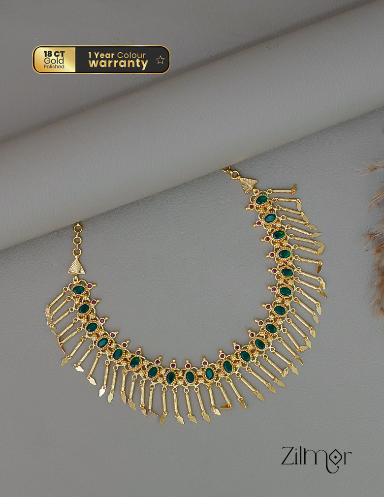 AG1011914 - Gold tone Bridal Kuzhal Elakka Thali choker Necklace (color option) 2-Zilmor