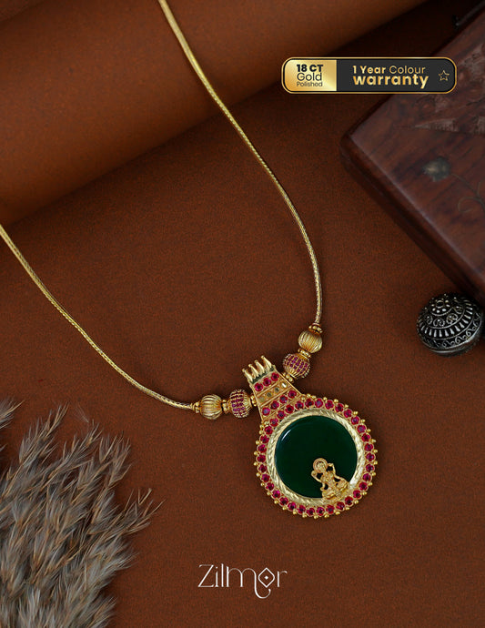 PP1011946-  Gold Plated Kerala Traditional Palakka Necklace 1-Zilmor