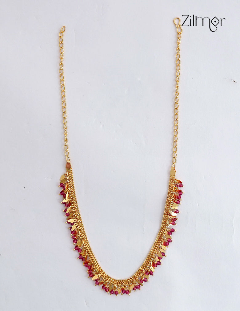 18K Gold Plated Kerala Style ElakkaThali with Ruby stone - KY1012642 - Prebooking