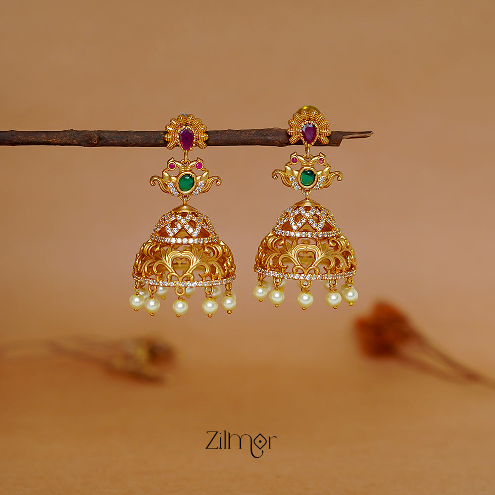 ZL1011434 - Antique  AD Stone Jumkha Earrings