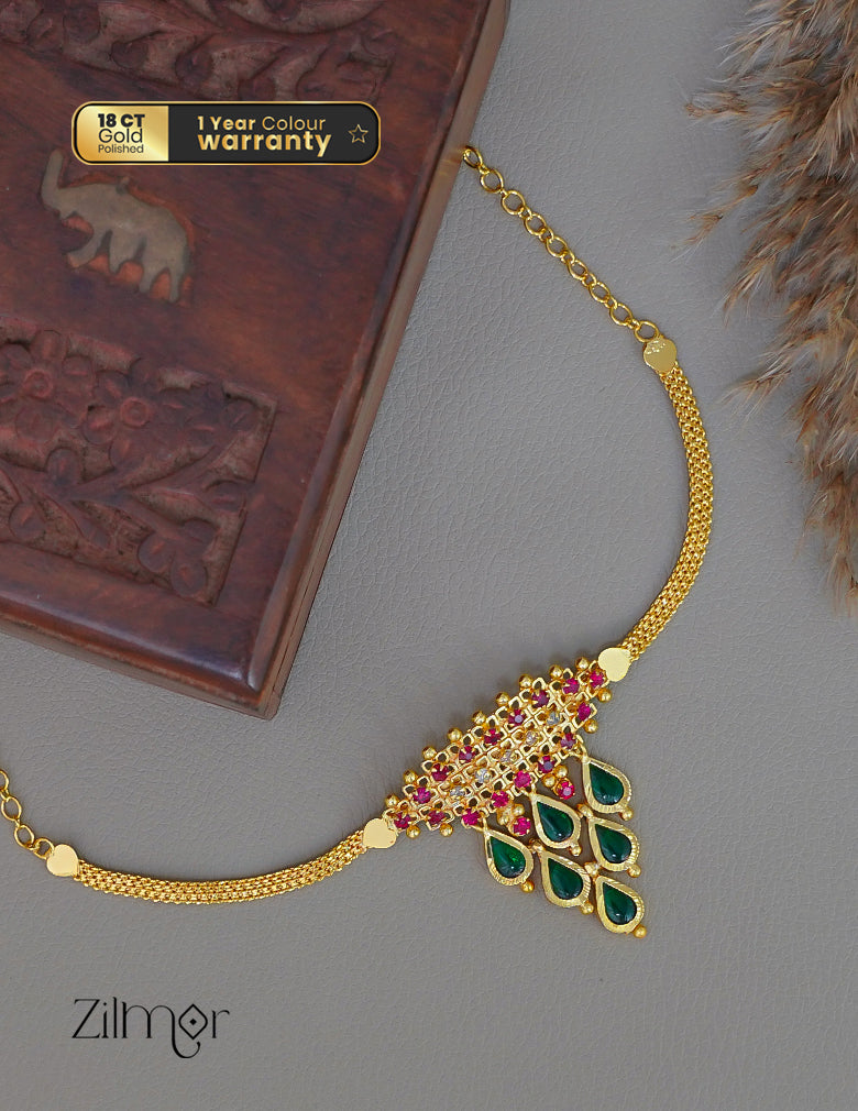 PP1011947 -  Gold Plated Kerala Traditional Palakka Choker Necklace 2-Zilmor