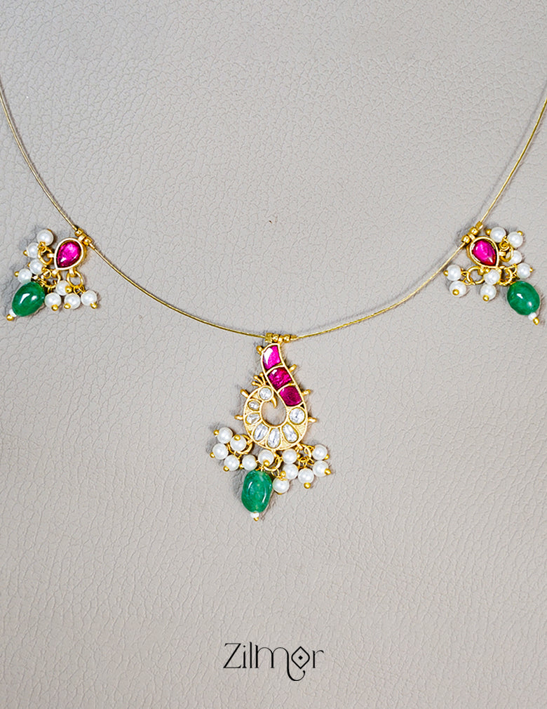 KS1011113- Kemp  Pendant Pearl Semi precious Stone Hanging Invisible Necklace 2-Zilmor