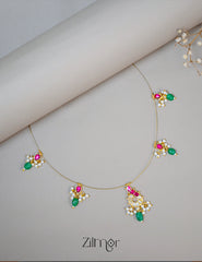 KS1011113- Kemp  Pendant Pearl Semi precious Stone Hanging Invisible Necklace 1-Zilmor