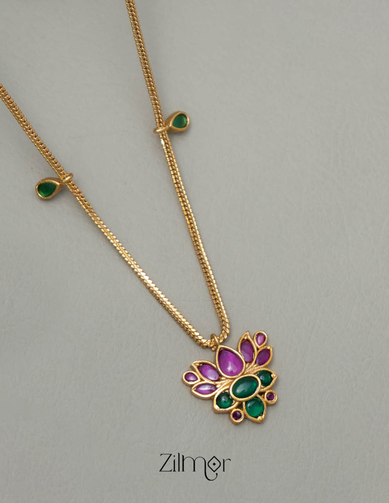 SN101786 -   Antique Kemp Lotus Neckpiece Earrings Set 4-Zilmor